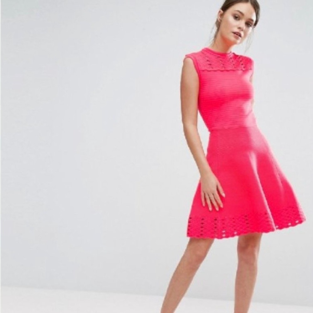 Ted Baker Jacquard Panel Skater Dress